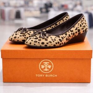 Tory Burch Leopard Print Wedge Shoes